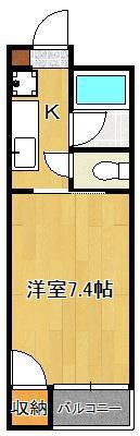 グラン山下(1K/1階)の間取り写真