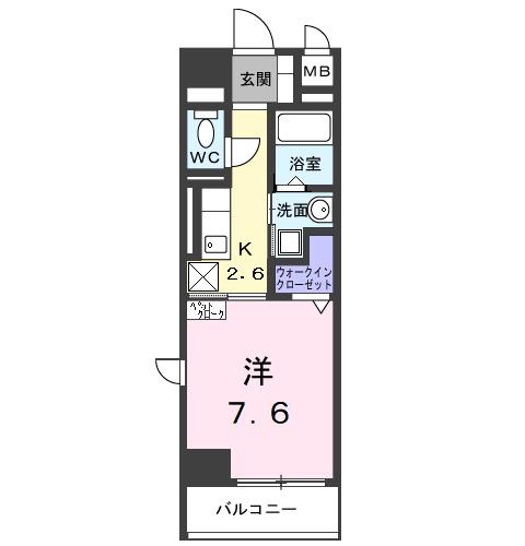 ホワイトメゾン新栄(1K/9階)の間取り写真