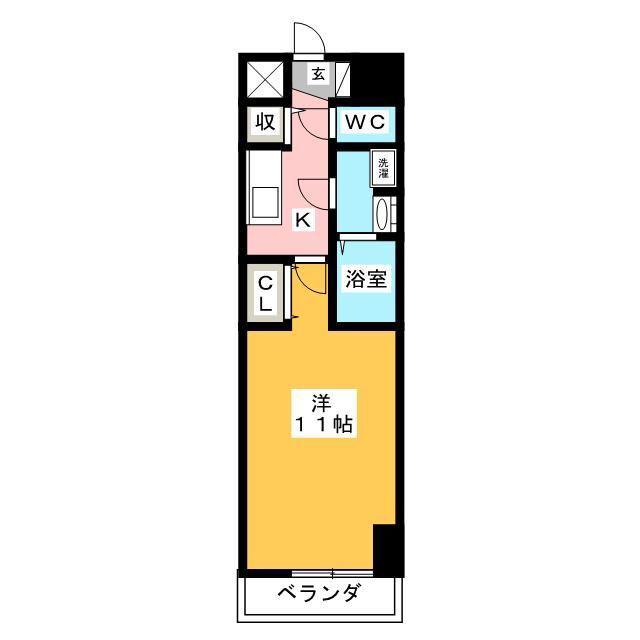 アイケー扇町(1K/2階)の間取り写真