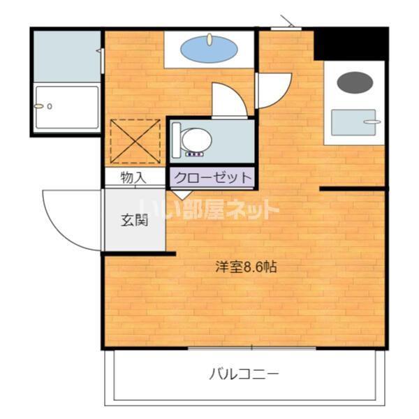 ブルースカイタワー(ワンルーム/5階)の間取り写真