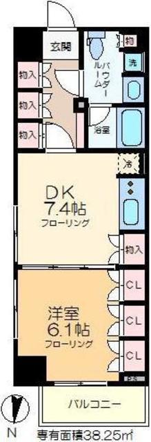パークアクシス東陽町(1DK/10階)の間取り写真