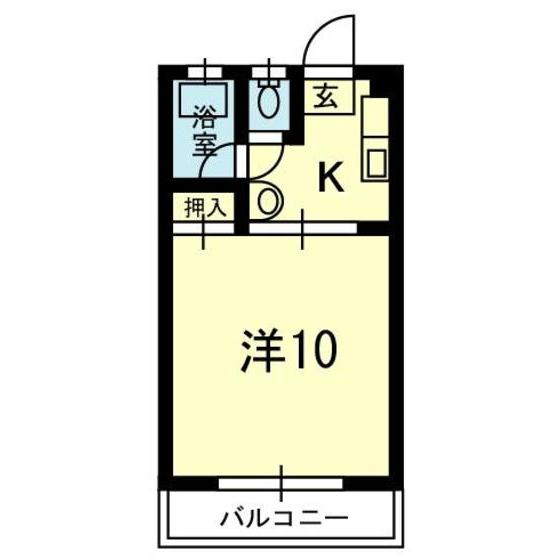 シティハウス十禅寺(1K/2階)の間取り写真