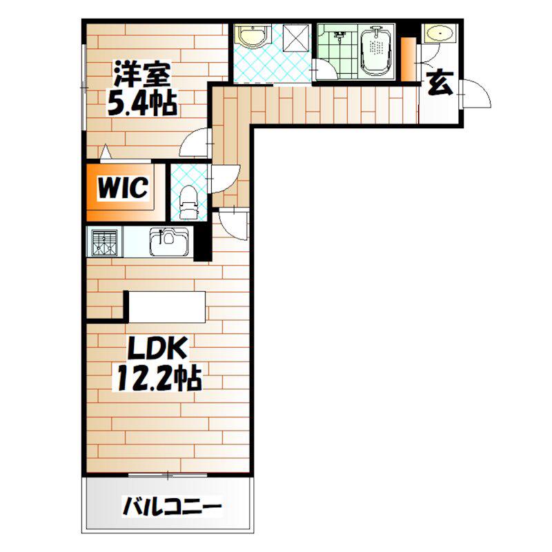 フルール・ド・ヒサノ(1LDK/2階)の間取り写真