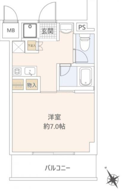 三沢NKマンション(1K/2階)の間取り写真