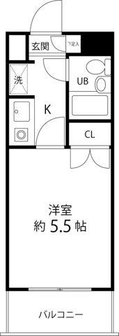 マイルストン東久留米(1K/9階)の間取り写真