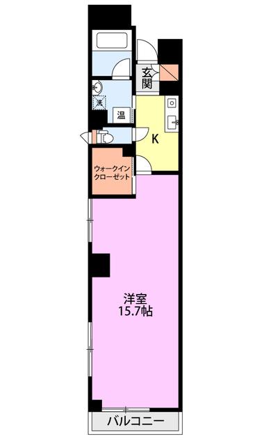サンジェーヌ本町(1K/6階)の間取り写真