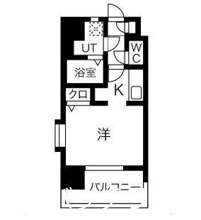 メイクス博多石城(ワンルーム/12階)の間取り写真