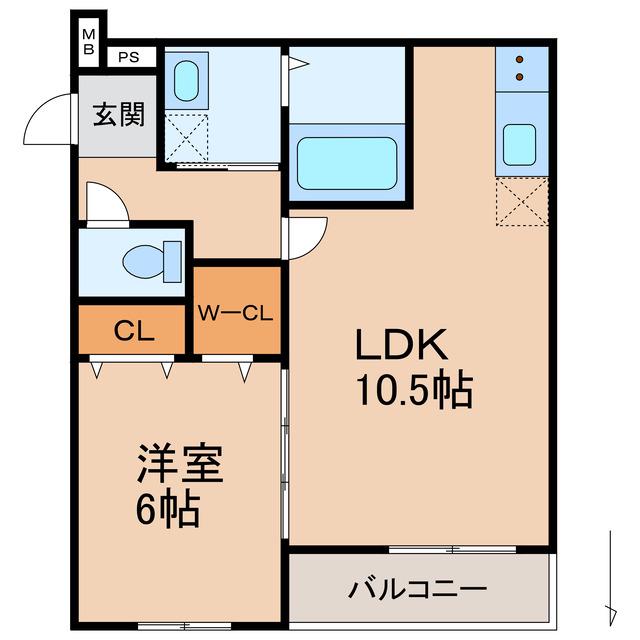 フジパレス中之島II番館(1LDK/3階)の間取り写真