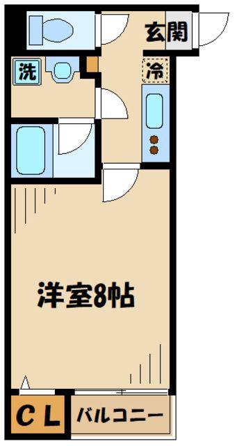 小田急線 町田駅 徒歩13分 3階建 築8年(1K/2階)の間取り写真