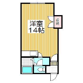 光和ハイツ(ワンルーム/1階)の間取り写真