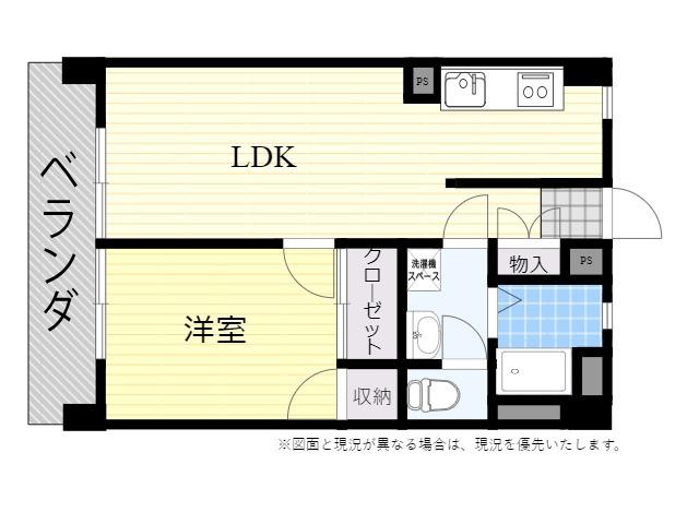 広瀬町コート(1LDK/8階)の間取り写真