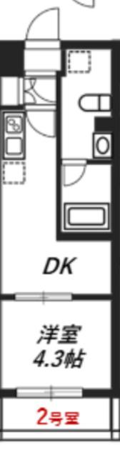 リヴシティ八王子(1DK/4階)の間取り写真