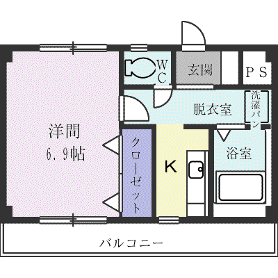 ヴェルドールマンション(1K/3階)の間取り写真