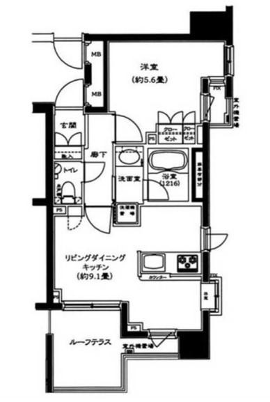 コンフォリア西早稲田(1LDK/7階)の間取り写真