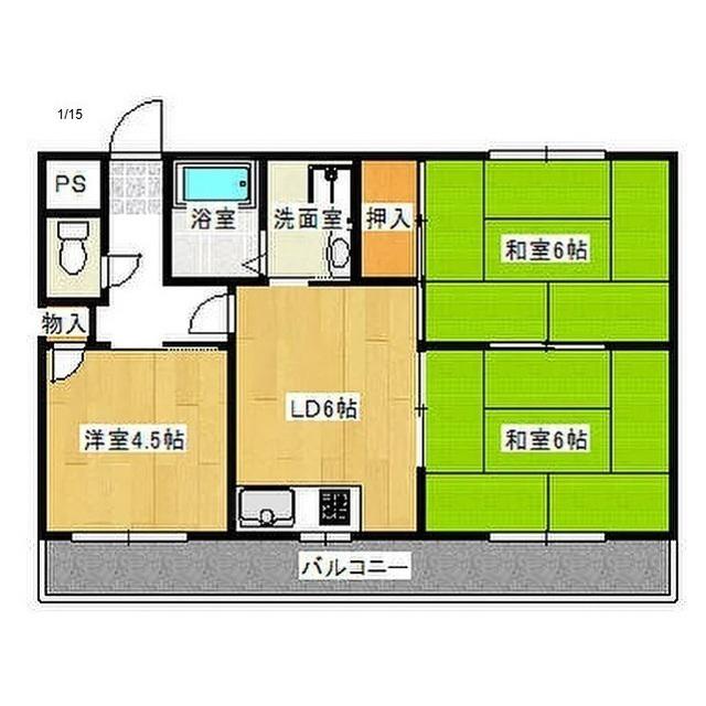 エクレール友野(3DK/2階)の間取り写真