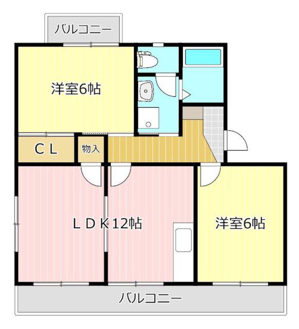エクレール16(2LDK/1階)の間取り写真