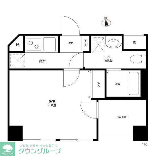 CASA・COCO(1K/4階)の間取り写真