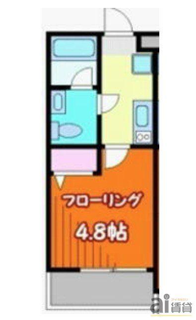 フィユフラッツ川越南(1K/1階)の間取り写真