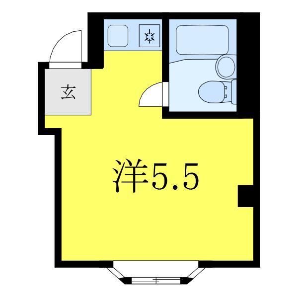 リバーイースト(ワンルーム/2階)の間取り写真