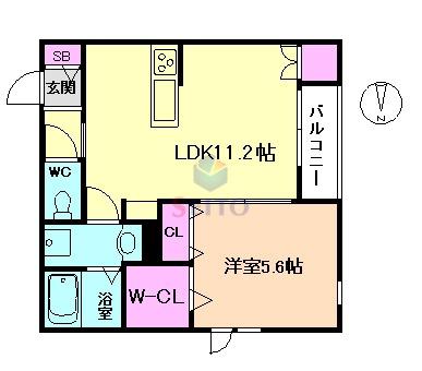 MAISON DE APOLLO(1LDK/2階)の間取り写真