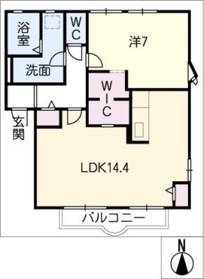 フレグランス新栄 E棟(1LDK/1階)の間取り写真