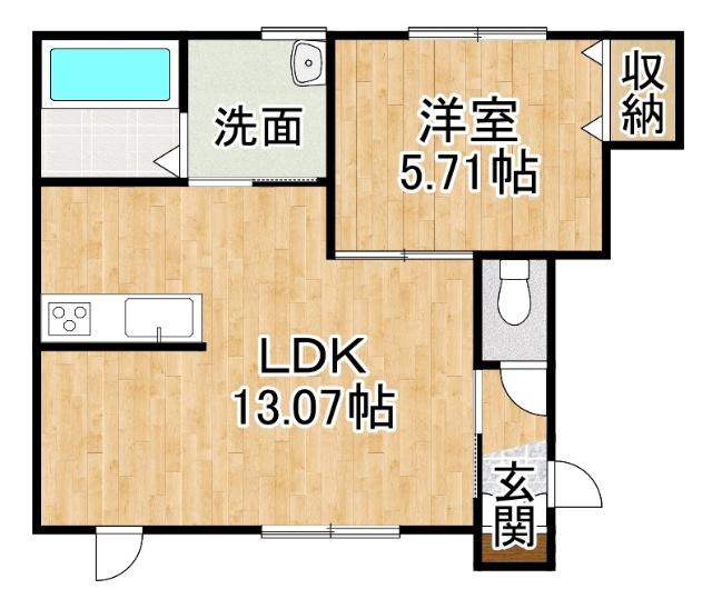 ORCHID(1LDK/2階)の間取り写真
