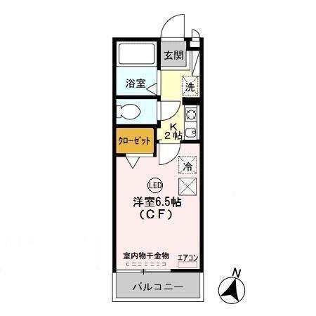 グリーンハイツ(1K/1階)の間取り写真