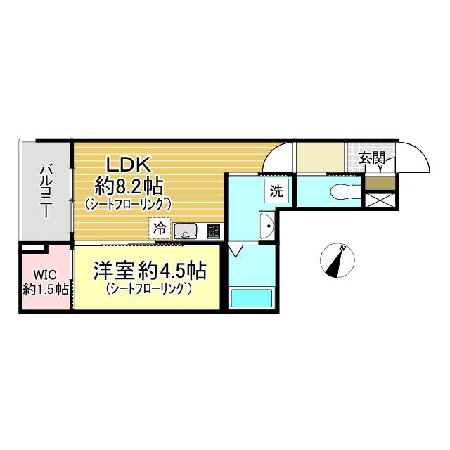 パークモクシス上石神井(1LDK/2階)の間取り写真