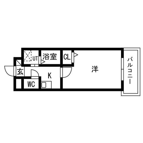 セントラルハイツ茜山(1K/2階)の間取り写真