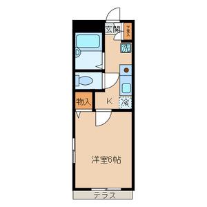 ルネ山王(1K/1階)の間取り写真