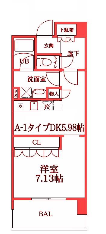 STELLATO -ステラート-(1DK/3階)の間取り写真