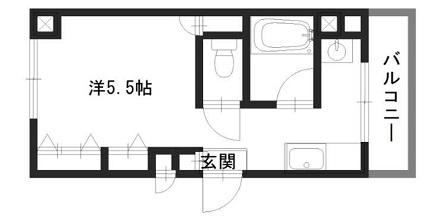シティヒルズII(1K/4階)の間取り写真