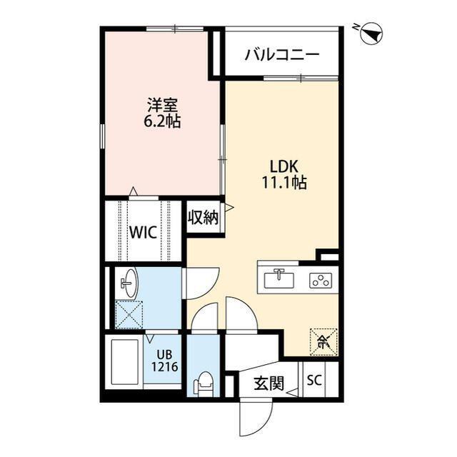 リバービュー打越(1LDK/1階)の間取り写真