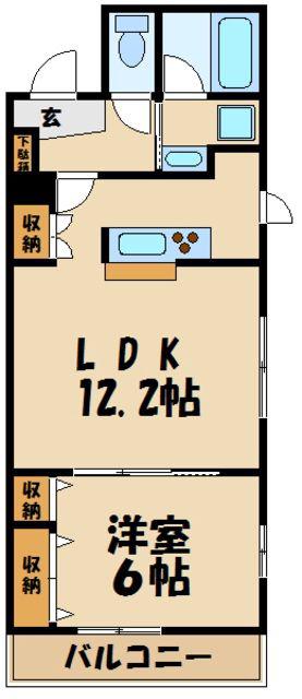 ペルルドール(1LDK/3階)の間取り写真
