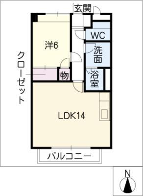 サンパティークブラン(1LDK/1階)の間取り写真