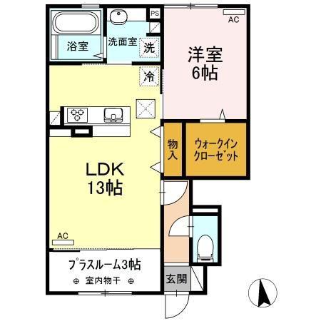サザンイーグル(1LDK/1階)の間取り写真