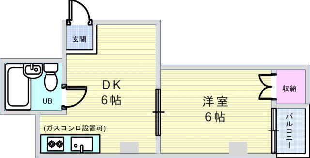 マドレハイツ(1DK/4階)の間取り写真