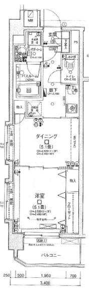 日神デュオステージ大泉学園(1DK/4階)の間取り写真