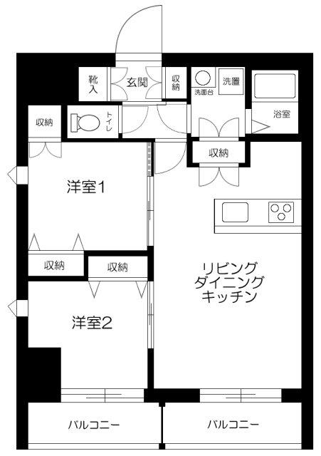 ROXIS日暮里(2LDK/9階)の間取り写真