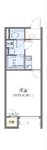 レオネクストヴィラージュ碧水II(1K/2階)の間取り写真