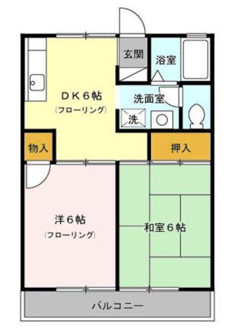 セジュール三鷹(2DK/2階)の間取り写真