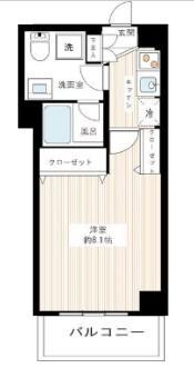 REALIZE蒲田II(1K/4階)の間取り写真