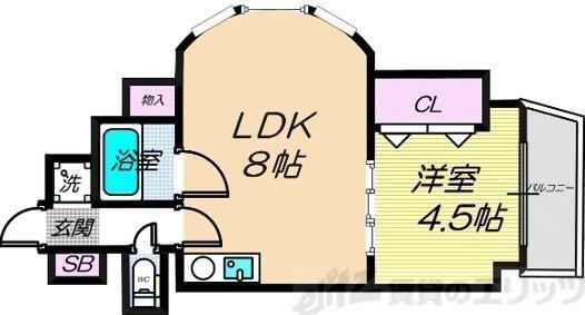 おおきに北大阪リバーフロントAP(1DK/13階)の間取り写真