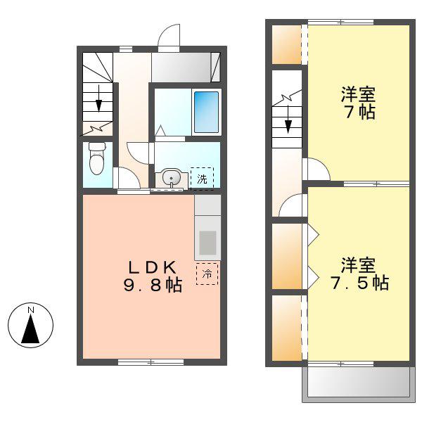 WISDOMIII(2LDK/1階)の間取り写真