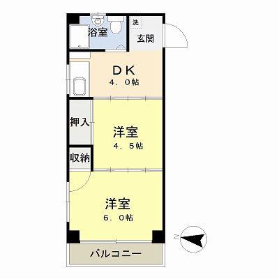 石丸マンション(2DK/2階)の間取り写真