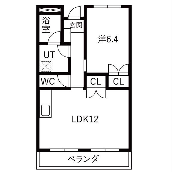 ハーモニー日永(1LDK/4階)の間取り写真