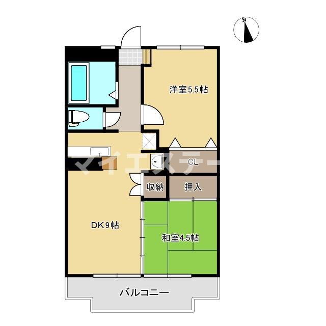 コーポ51番街(2DK/2階)の間取り写真
