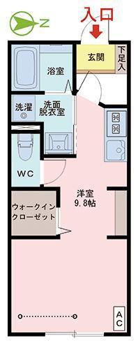 ORIGAMI(ワンルーム/2階)の間取り写真