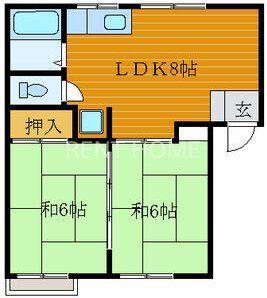 コスモハイツ陽和(2DK/1階)の間取り写真