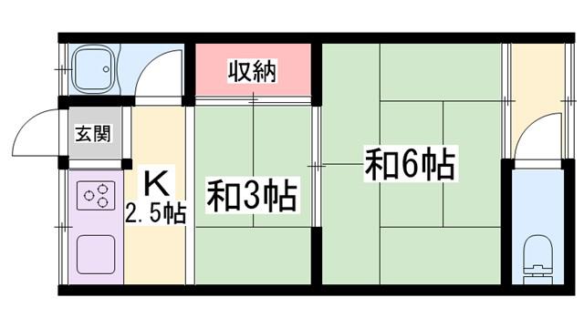 双葉荘(1DK/1階)の間取り写真
